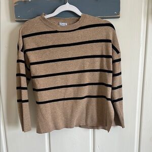 Mayoral Tan and Black Striped Sweater Crewneck Knit